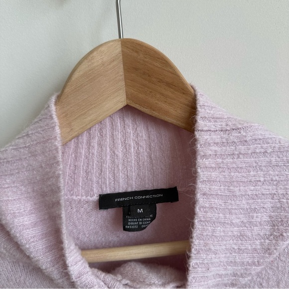 SUPER SOFT French Connection pale pink high mock neck sweater- fits up to L - Picture 3 of 6